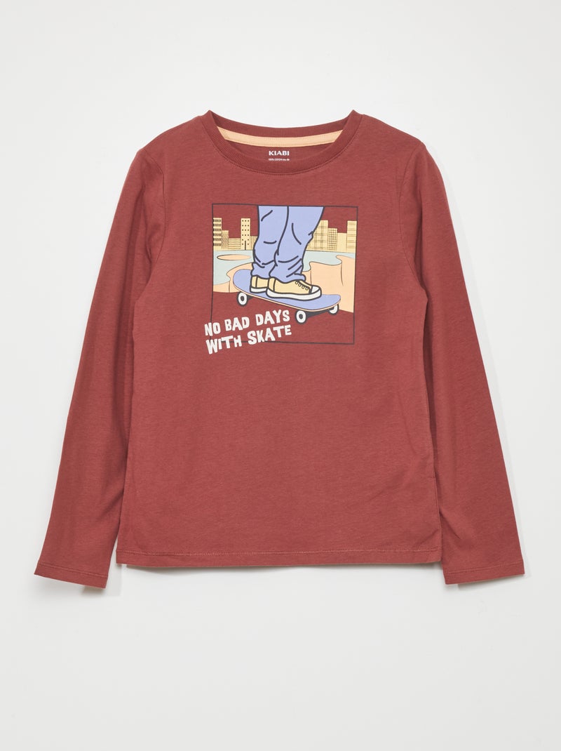 Camiseta de punto de manga larga ROJO - Kiabi