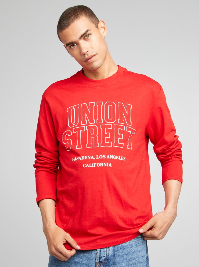 Camiseta de punto de manga larga ROJO - Kiabi