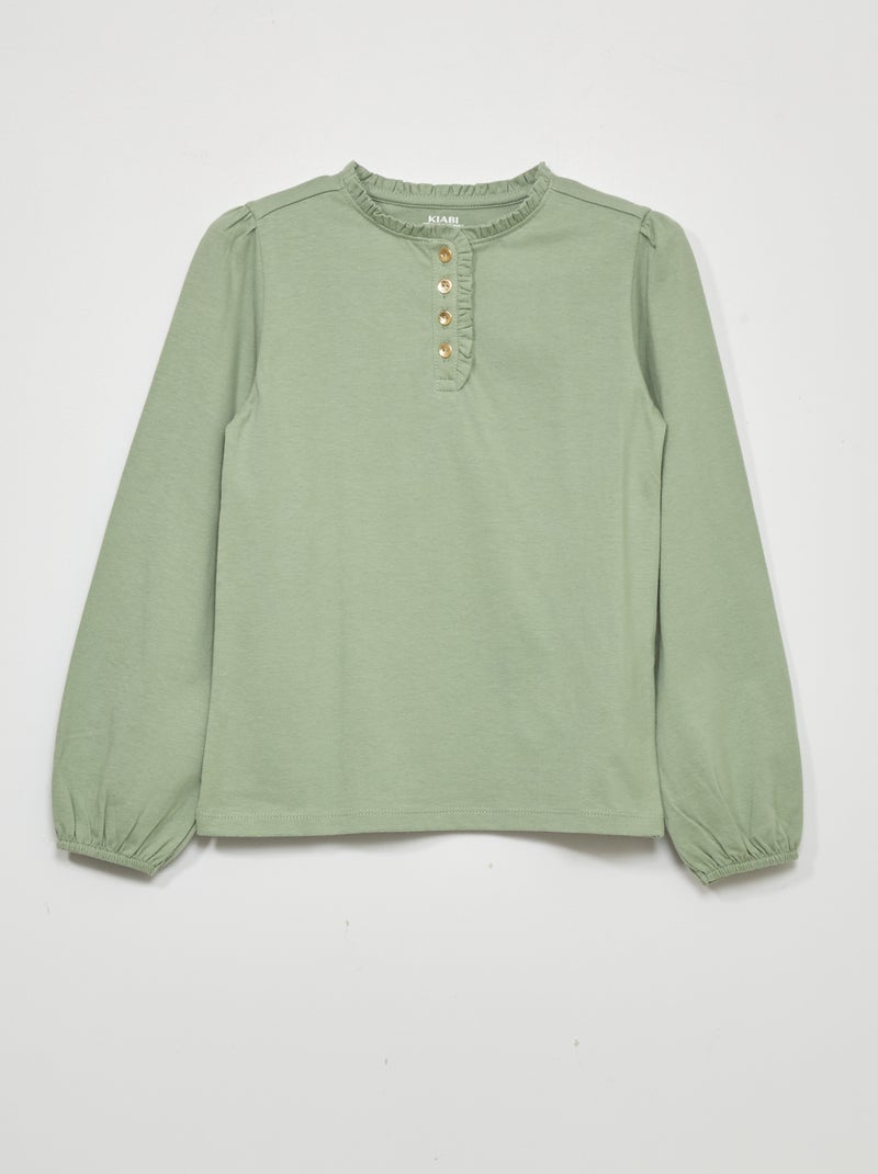 Camiseta de punto de manga larga VERDE - Kiabi