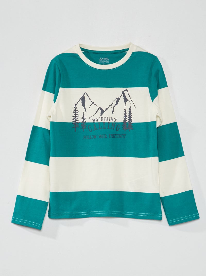 Camiseta de punto de manga larga VERDE - Kiabi