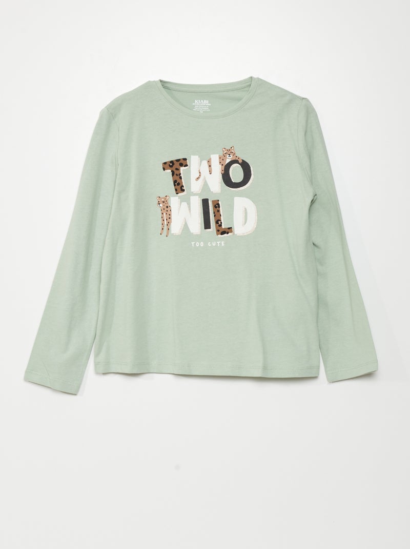 Camiseta de punto de manga larga VERDE - Kiabi