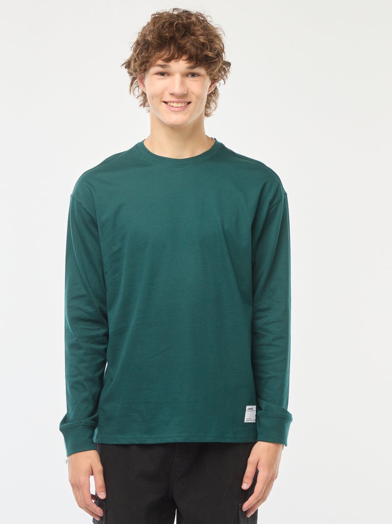 Camiseta de punto de manga larga Verde - Kiabi
