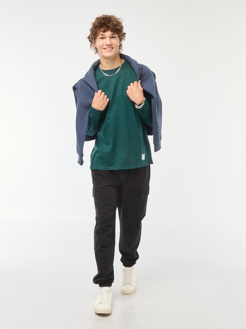 Camiseta de punto de manga larga Verde - Kiabi