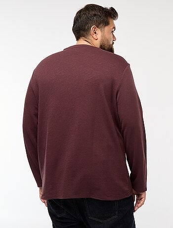 Camiseta de punto con mangas largas y cuello tunecino