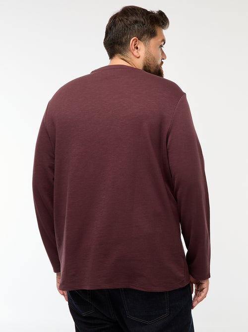 Camiseta de punto de manga larga y cuello tunecino - Kiabi