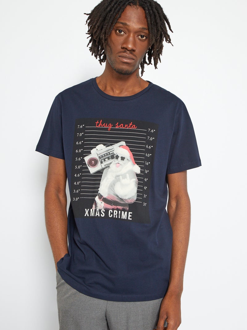 Camiseta de punto de Navidad azul marino - Kiabi