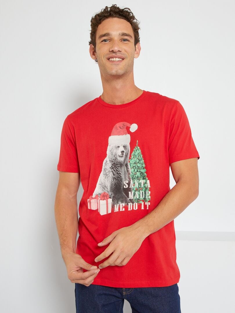 Camiseta de punto de Navidad ROJO - Kiabi