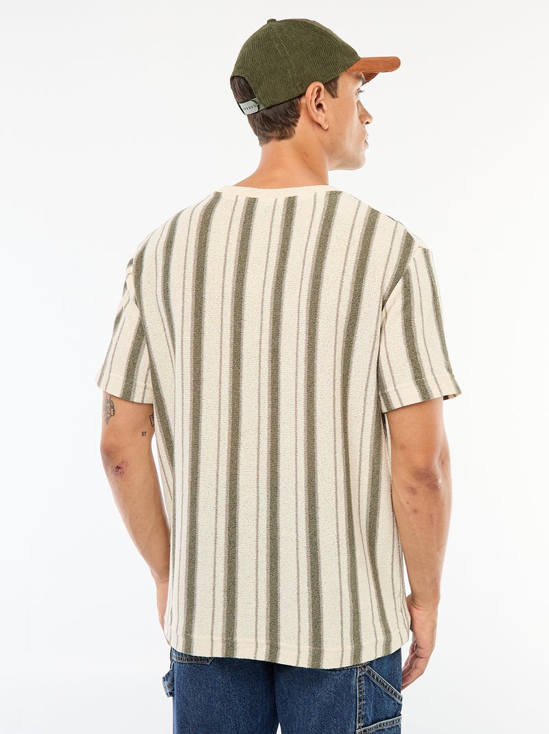 Camiseta de punto de tricot con manga corta Beige - Kiabi