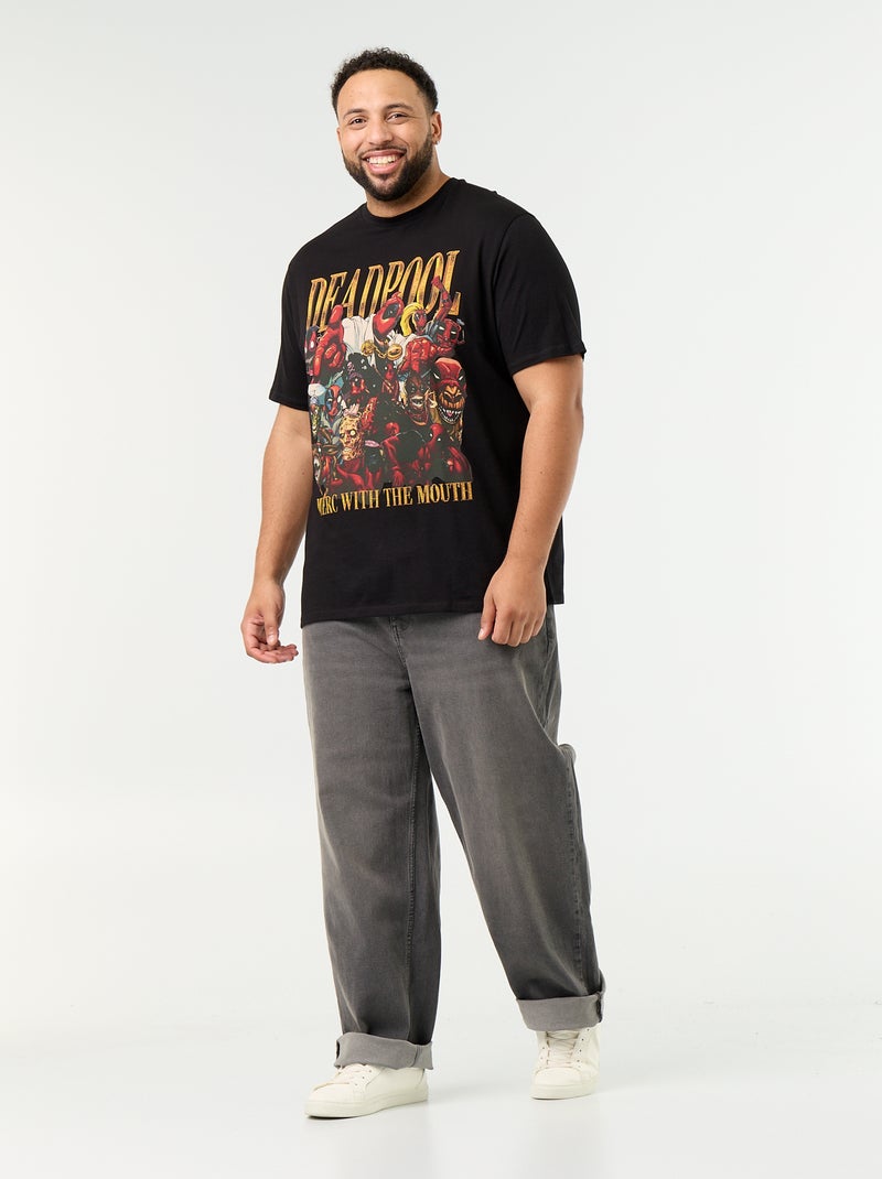 Camiseta de punto 'Deadpool' 'Marvel' de manga corta Negro - Kiabi