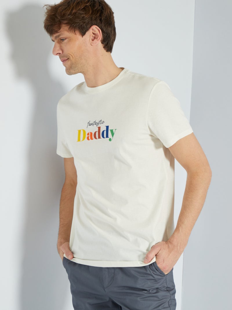 Camiseta de punto 'Día del Padre' BLANCO - Kiabi