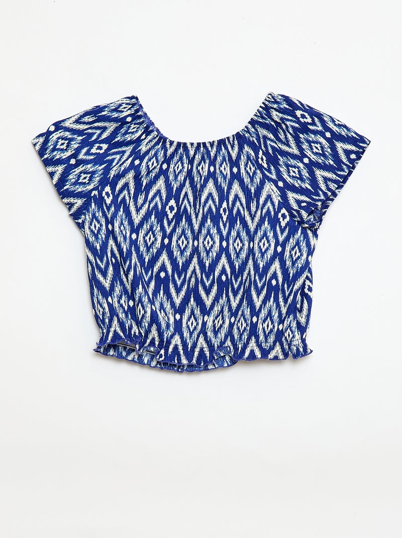 Camiseta de punto elástico Azul - Kiabi
