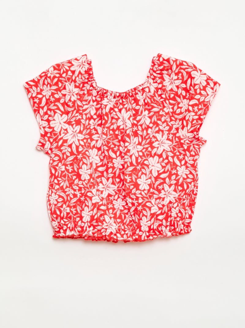 Camiseta de punto elástico Rojo - Kiabi