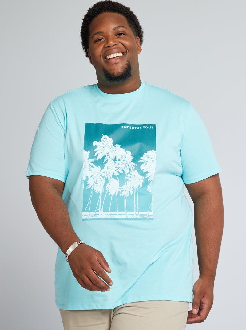 Camiseta de punto estampada AZUL - Kiabi