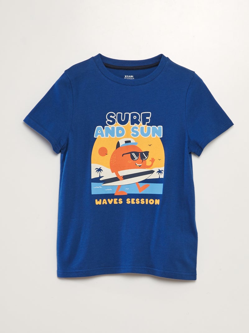 Camiseta de punto estampada AZUL - Kiabi