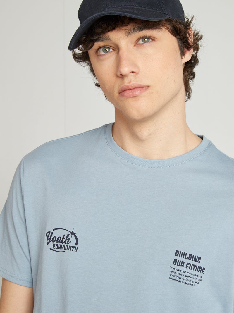 Camiseta de punto estampada AZUL - Kiabi