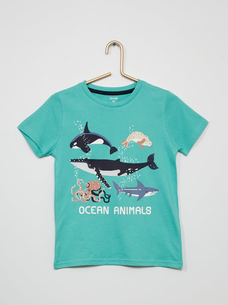 Camiseta de punto estampada AZUL - Kiabi