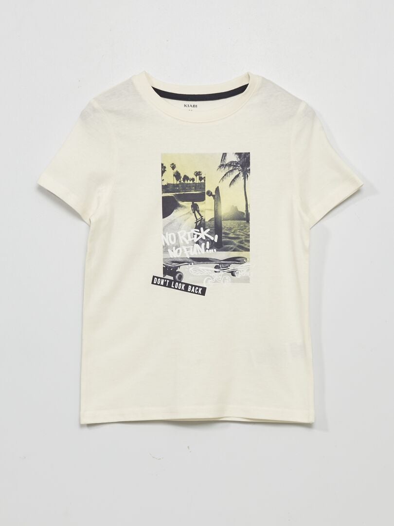 Camiseta de punto estampada BEIGE - Kiabi