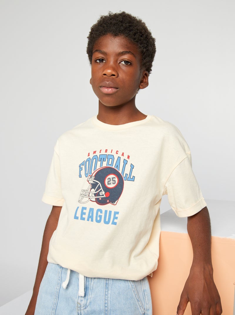 Camiseta de punto estampada BLANCO - Kiabi