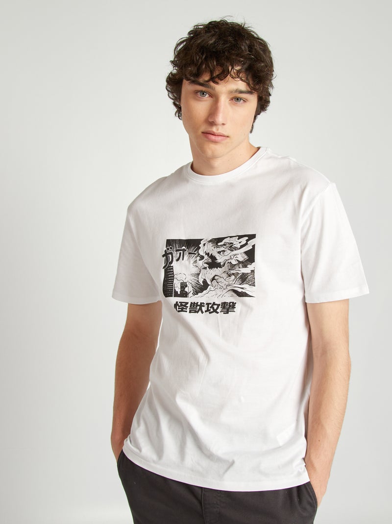Camiseta de punto estampada BLANCO - Kiabi
