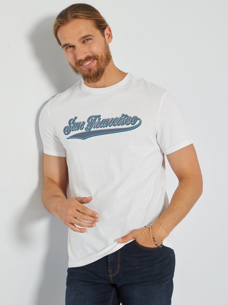Camiseta de punto estampada BLANCO - Kiabi