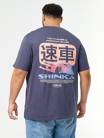 Camiseta de punto estampada de manga corta