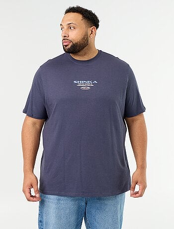 Camiseta de punto estampada de manga corta