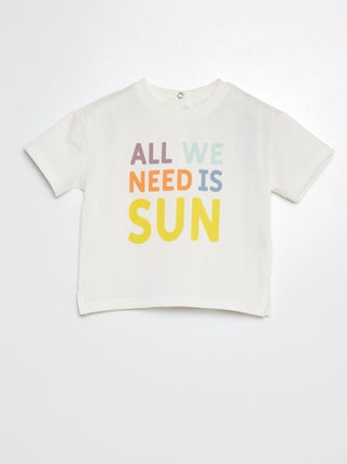 Camiseta de punto estampada de manga corta