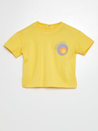 Camiseta de punto estampada de manga corta