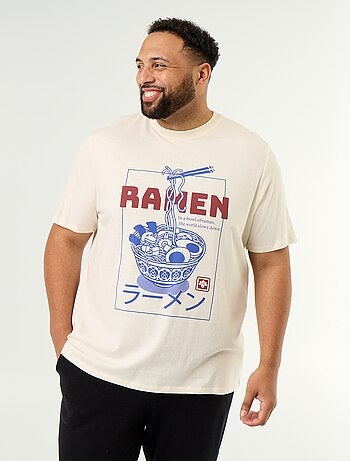 Camiseta de punto estampada de manga corta