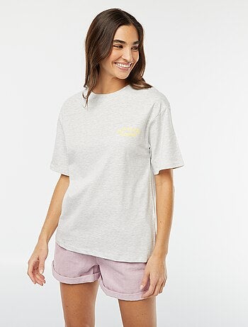 Camiseta de punto estampada de manga corta