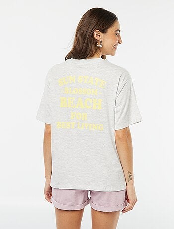 Camiseta de punto estampada de manga corta