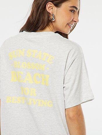 Camiseta de punto estampada de manga corta
