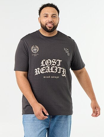 Camiseta de punto estampada de manga corta