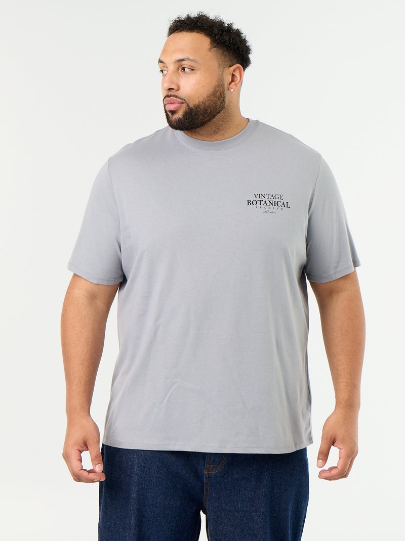 Camiseta de punto estampada de manga corta Gris - Kiabi