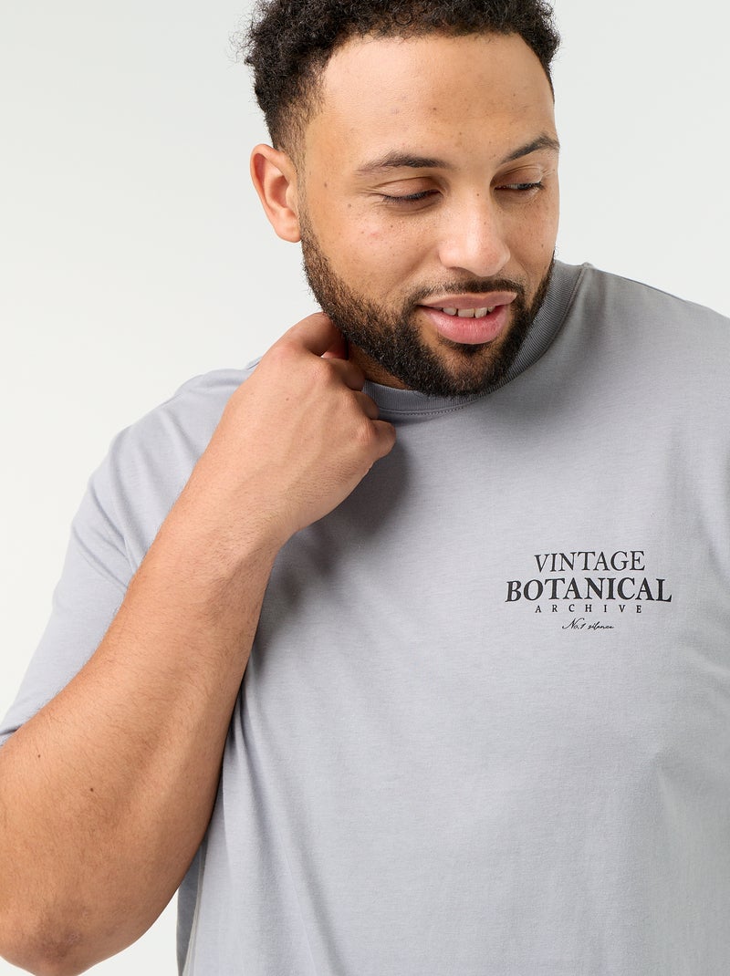 Camiseta de punto estampada de manga corta Gris - Kiabi