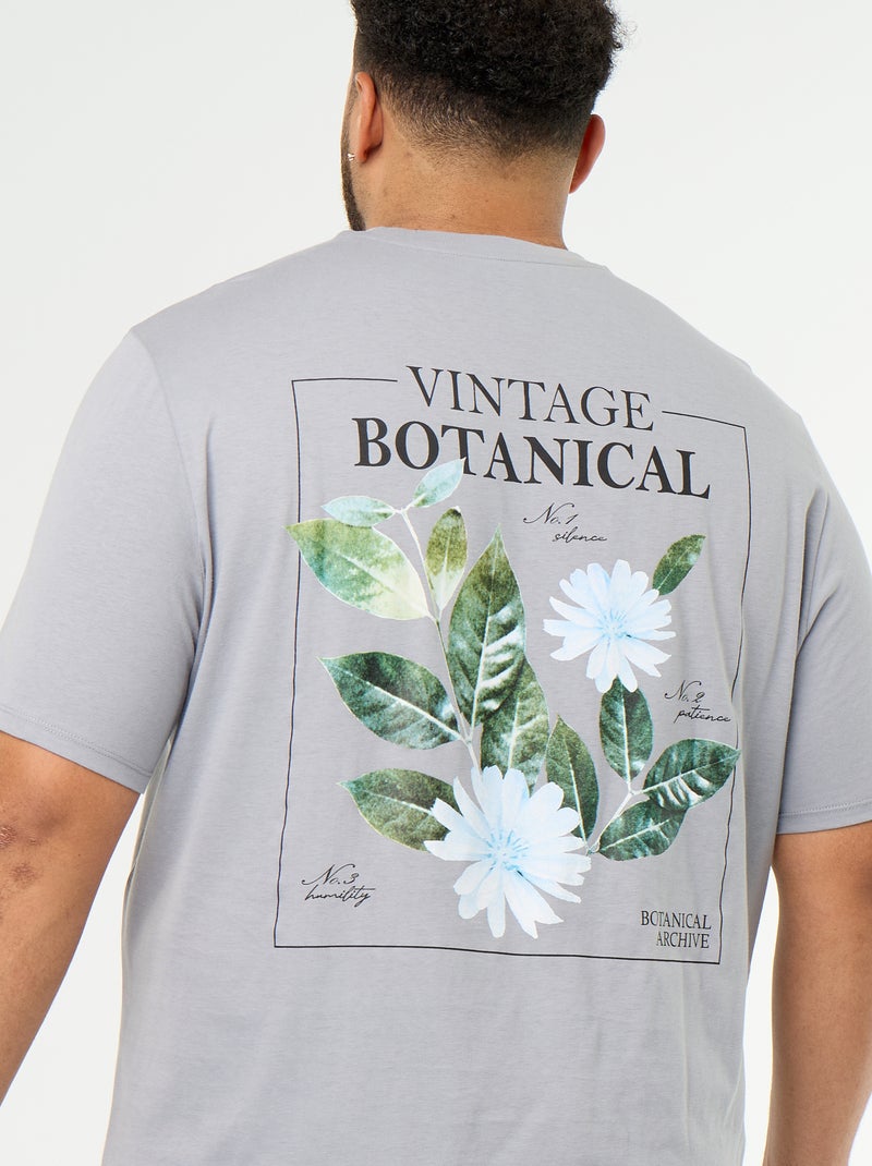 Camiseta de punto estampada de manga corta Gris - Kiabi