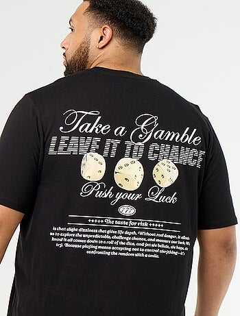 Camiseta de punto estampada de manga corta