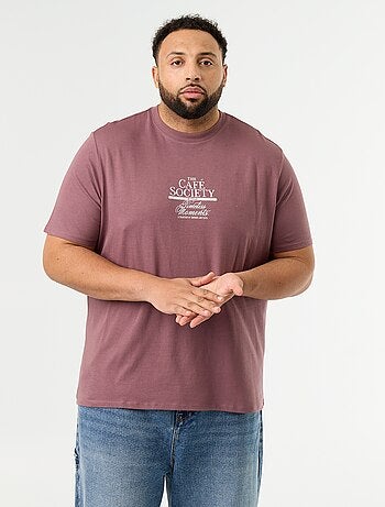 Camiseta de punto estampada de manga corta