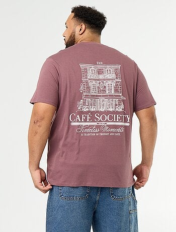 Camiseta de punto estampada de manga corta