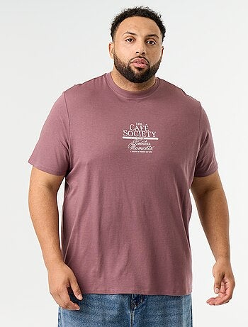 Camiseta de punto estampada de manga corta