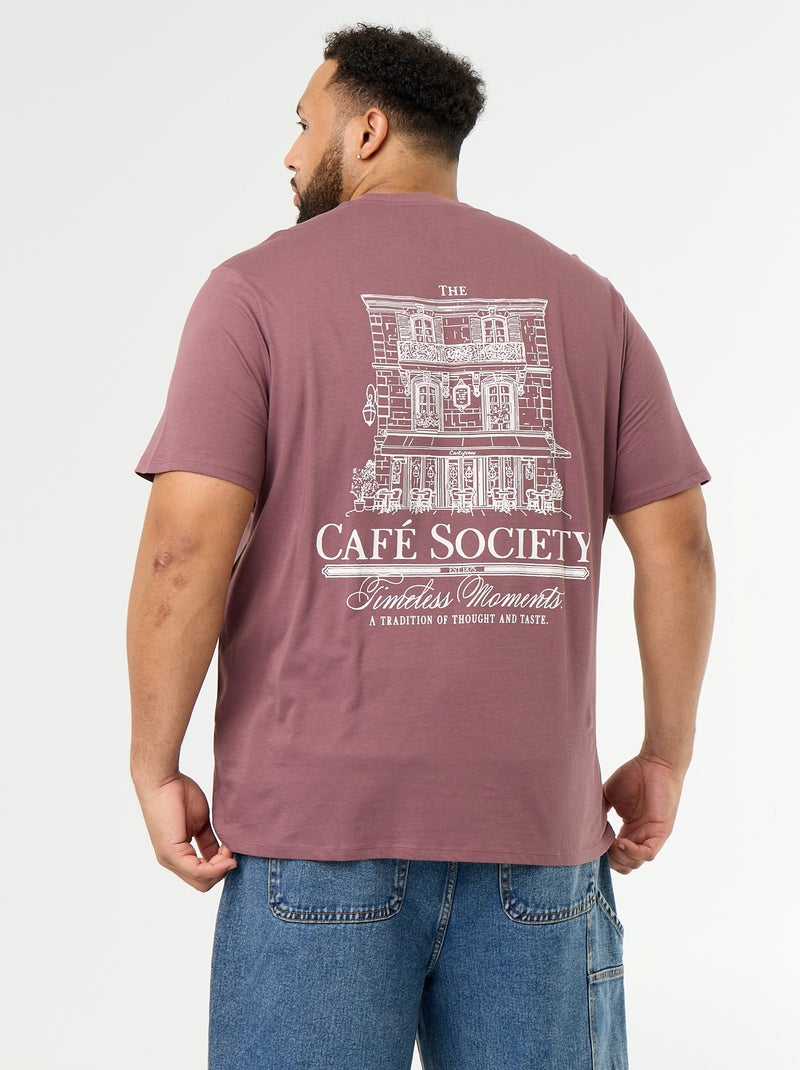 Camiseta de punto estampada de manga corta Purpura - Kiabi