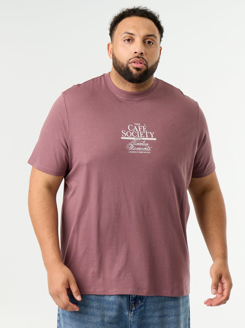 Camiseta de punto estampada de manga corta Purpura - Kiabi