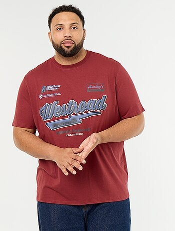 Camiseta de punto estampada de manga corta