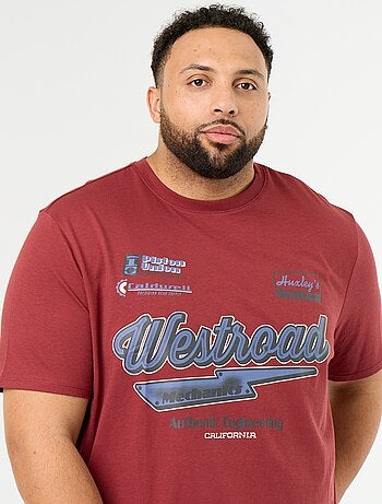 Camiseta de punto estampada de manga corta