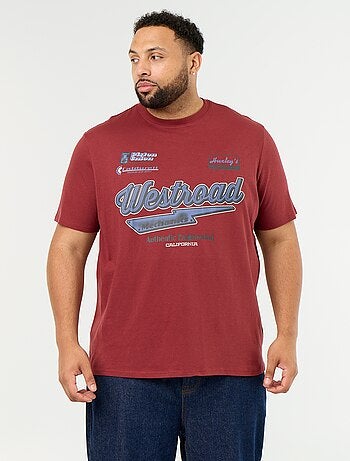 Camiseta de punto estampada de manga corta