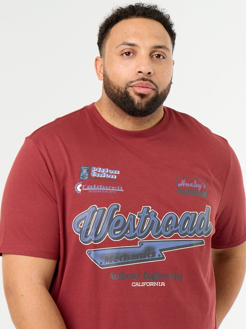 Camiseta de punto estampada de manga corta Rojo - Kiabi