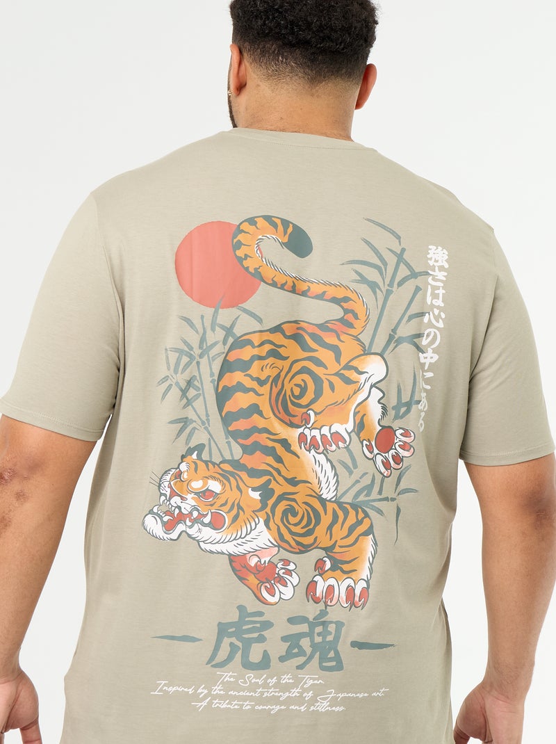 Camiseta de punto estampada de manga corta Verde - Kiabi