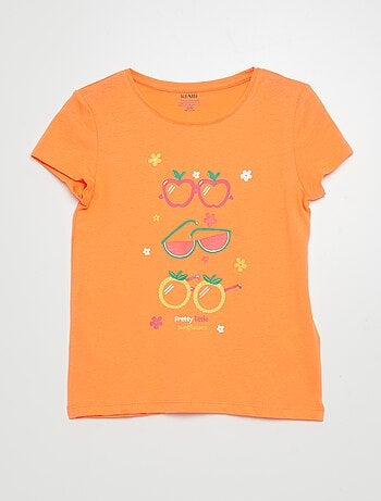 Camiseta naranja para niña