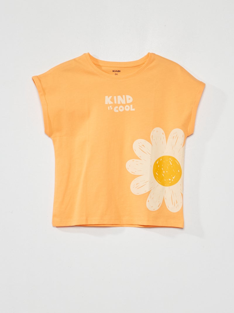 Camiseta de punto estampada NARANJA - Kiabi