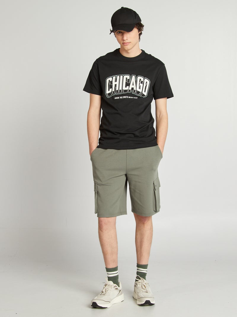 Camiseta de punto estampada NEGRO - Kiabi